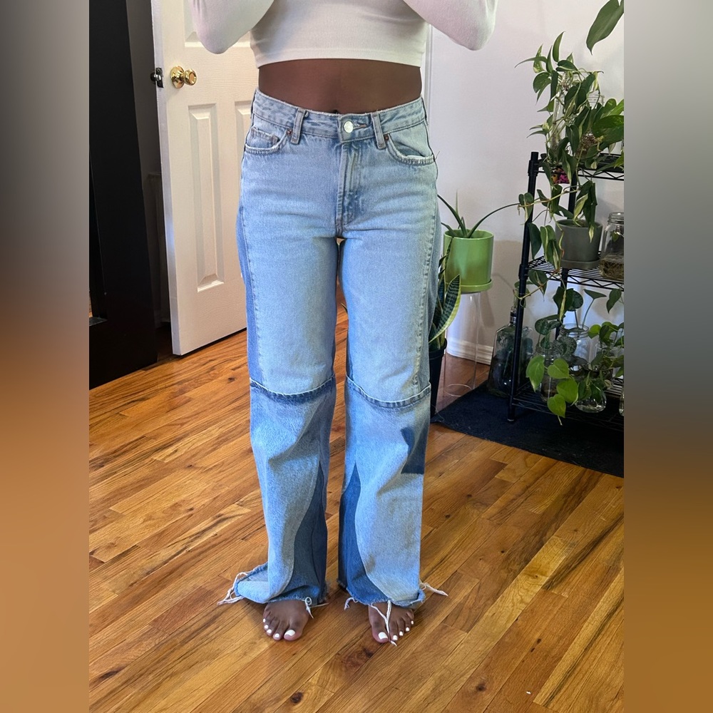 Patchwork denim jeans